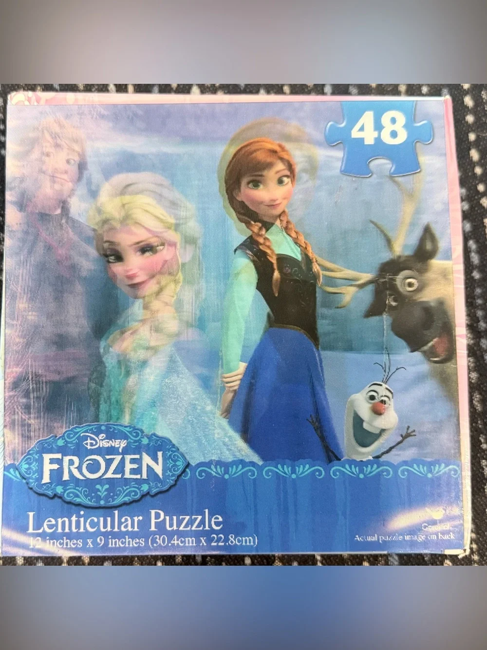 Disney Frozen Lenticular Kids Puzzle - Blue & Purple - 48 Pieces